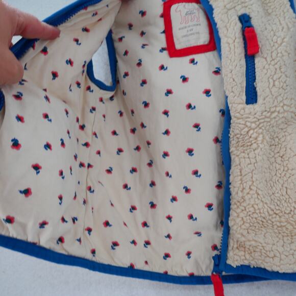 Mini Boden Cosy High Pile Sherpa Fleece Vest Girl's 3-4 yrs Full Zip Pockets - Picture 5 of 10